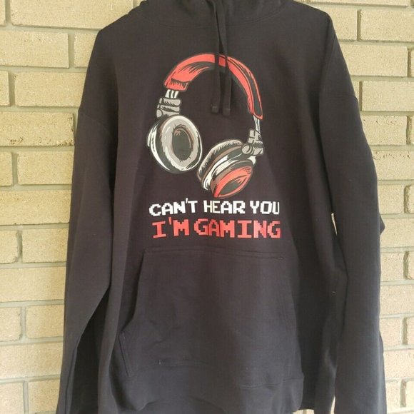 "I Can't Hear You, I'm Gaming!" Black Hoodie 2XL - Picture 1 of 2